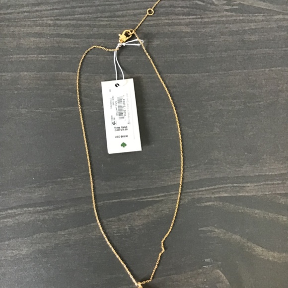 KATE SPADE NEW YORK Cubic Zirconia Pear-Shape Halo Mini Pendant Necklace - Picture 5 of 7